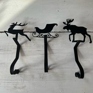 Timeless Wrought Iron Stocking Holders- Like New!